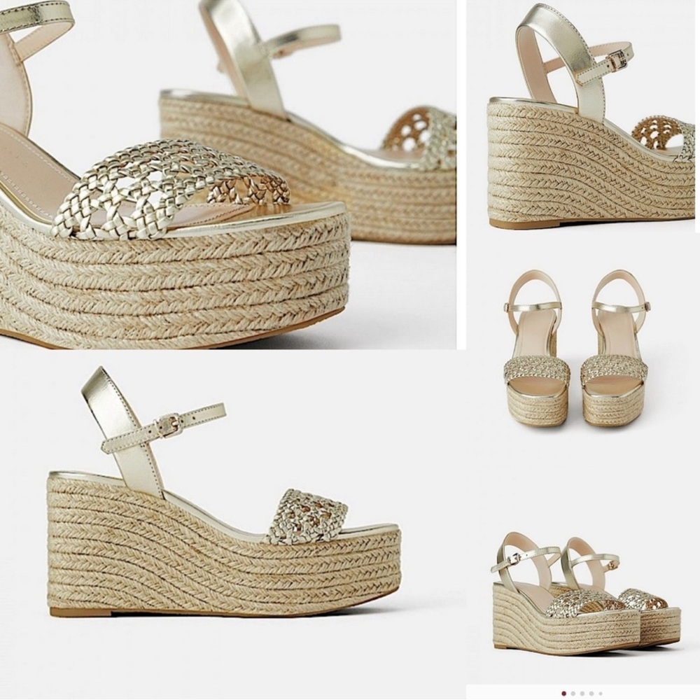 Zara Gold Platform sandals